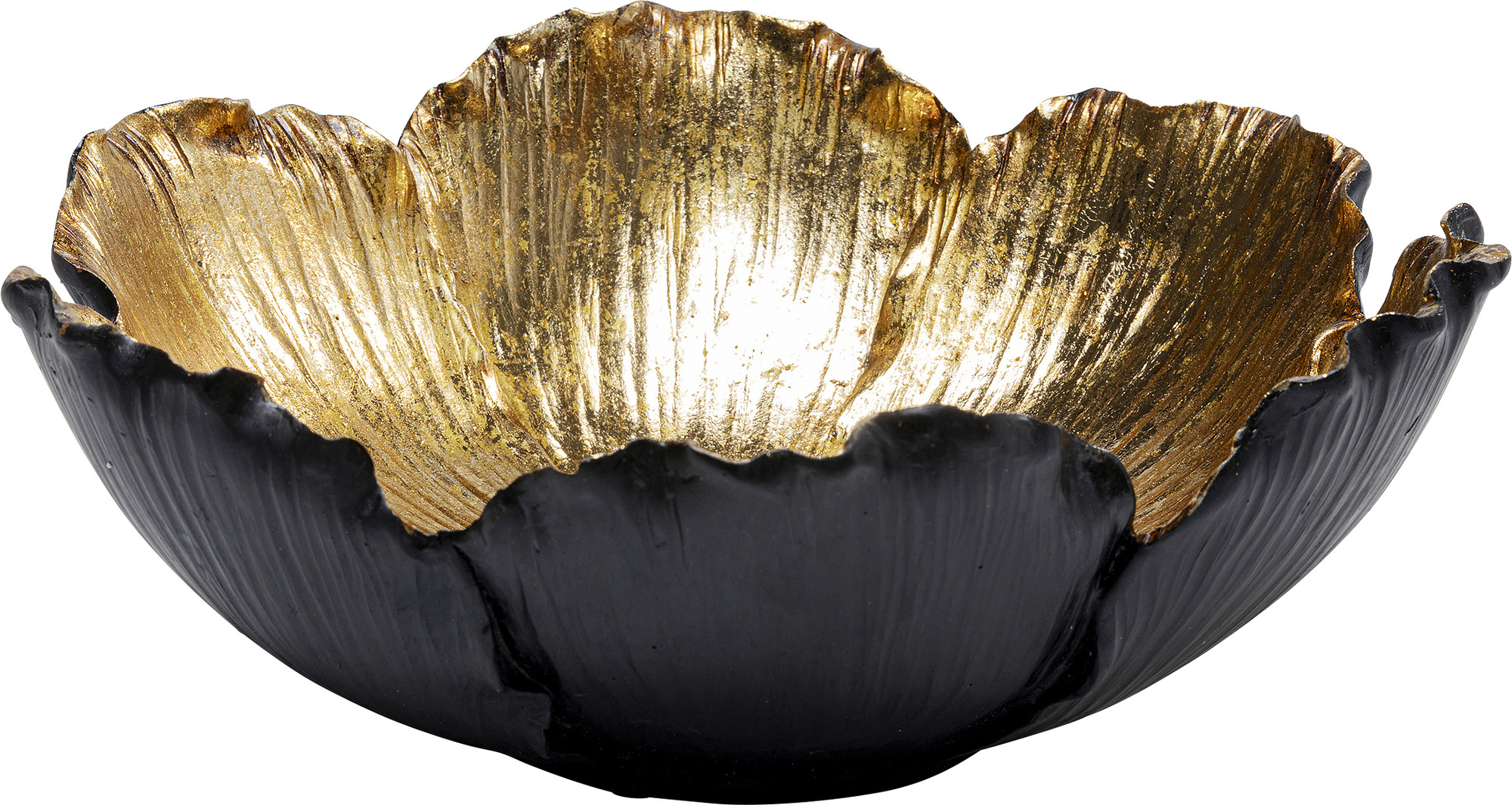 Deko Schale Flower Bloom Schwarz Gold Ø25cm