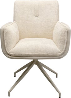 Drehstuhl mit Armlehnen Hilla Weiß – Grafik-1.