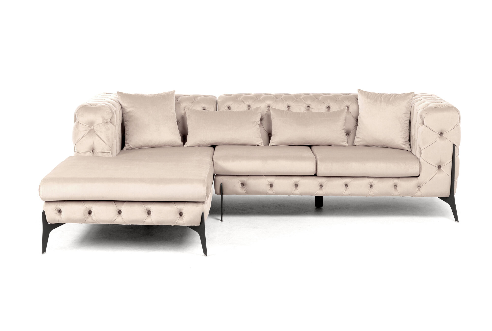 Ecksofa Bellissima Velvet Taupe Links – Grafik-1.
