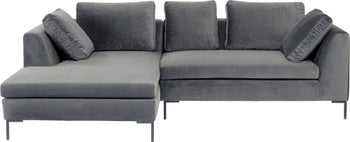 Ecksofa Gianni Velvet Grau Links Schwarz – Grafik-1.