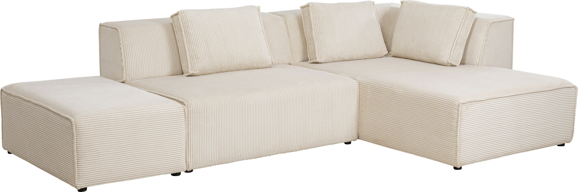 Ecksofa Infinity Ottomane Cord Creme Rechts – Grafik-1.