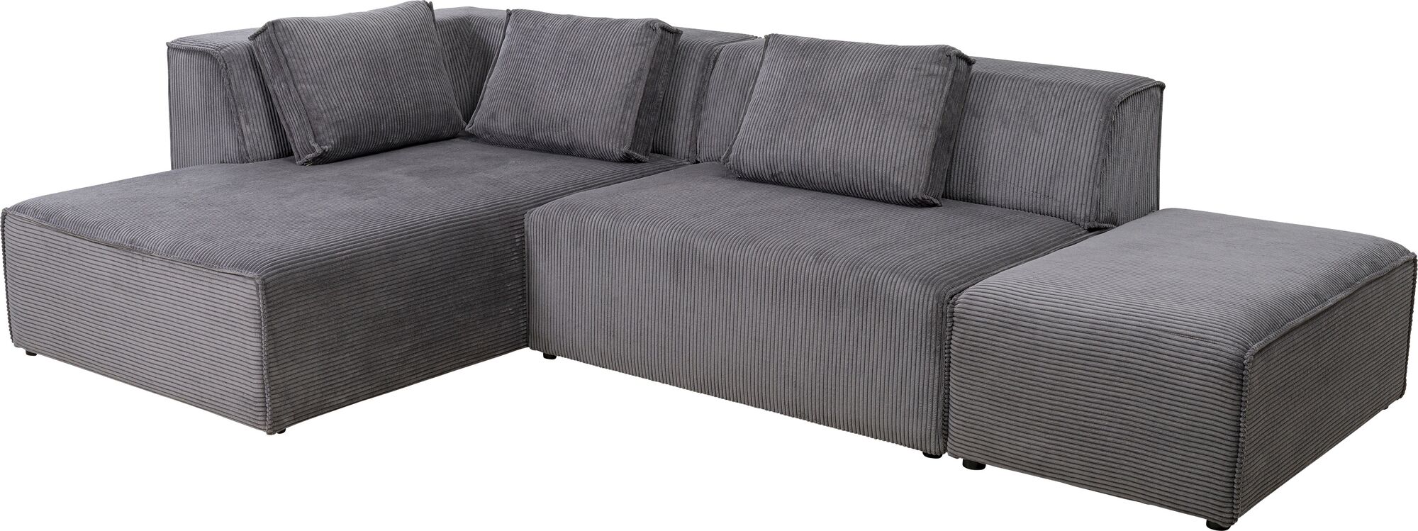 Ecksofa Infinity Ottomane Cord Grau Links – Grafik-1.