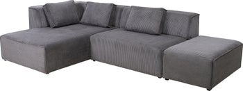 Ecksofa Infinity Ottomane Cord Grau Links – Grafik-1.