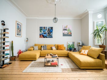 Freistil Sofakombi 142 grünbeige incl. Kissen – Grafik-1.