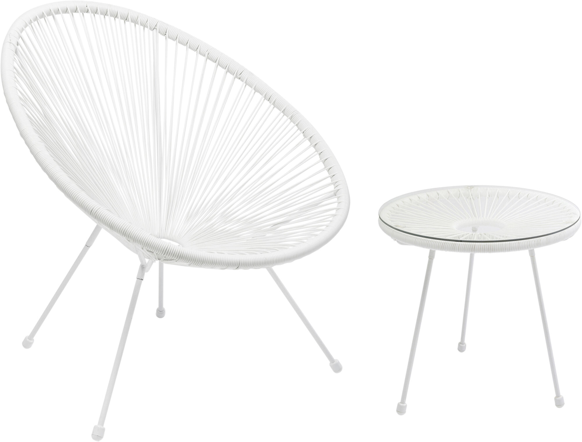 Gartenset Acapulco 2tlg Weiß – Grafik-1.