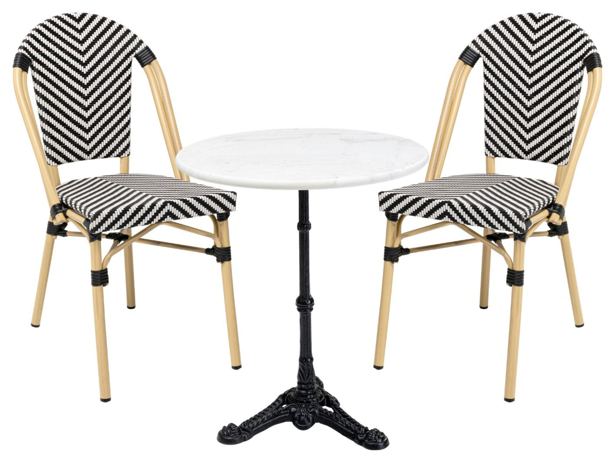 Gartenset French Bistro Schwarz (3/tlg.) – Grafik-1.