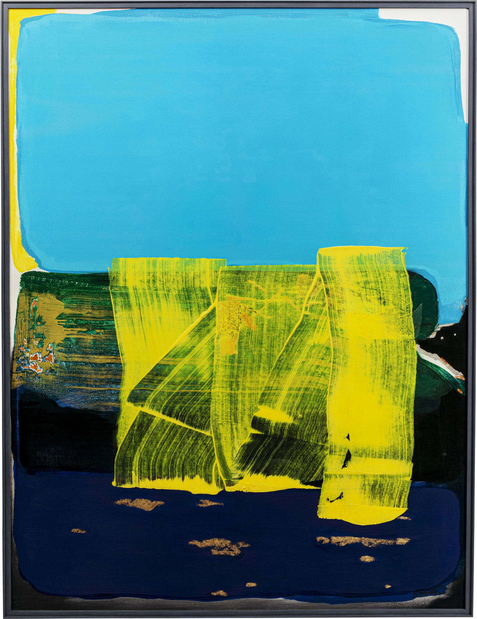 Gerahmtes Bild Abstract High Gloss Blau 120x160cm