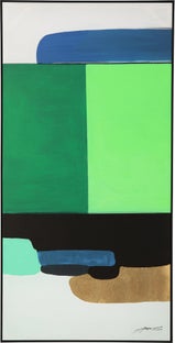 Gerahmtes Bild Abstract Shapes Grün 73x143cm – Grafik-1.