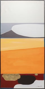 Gerahmtes Bild Abstract Shapes Orange 73x143cm – Grafik-1.
