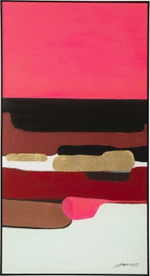 Gerahmtes Bild Abstract Shapes Pink 73x143cm – Grafik-1.