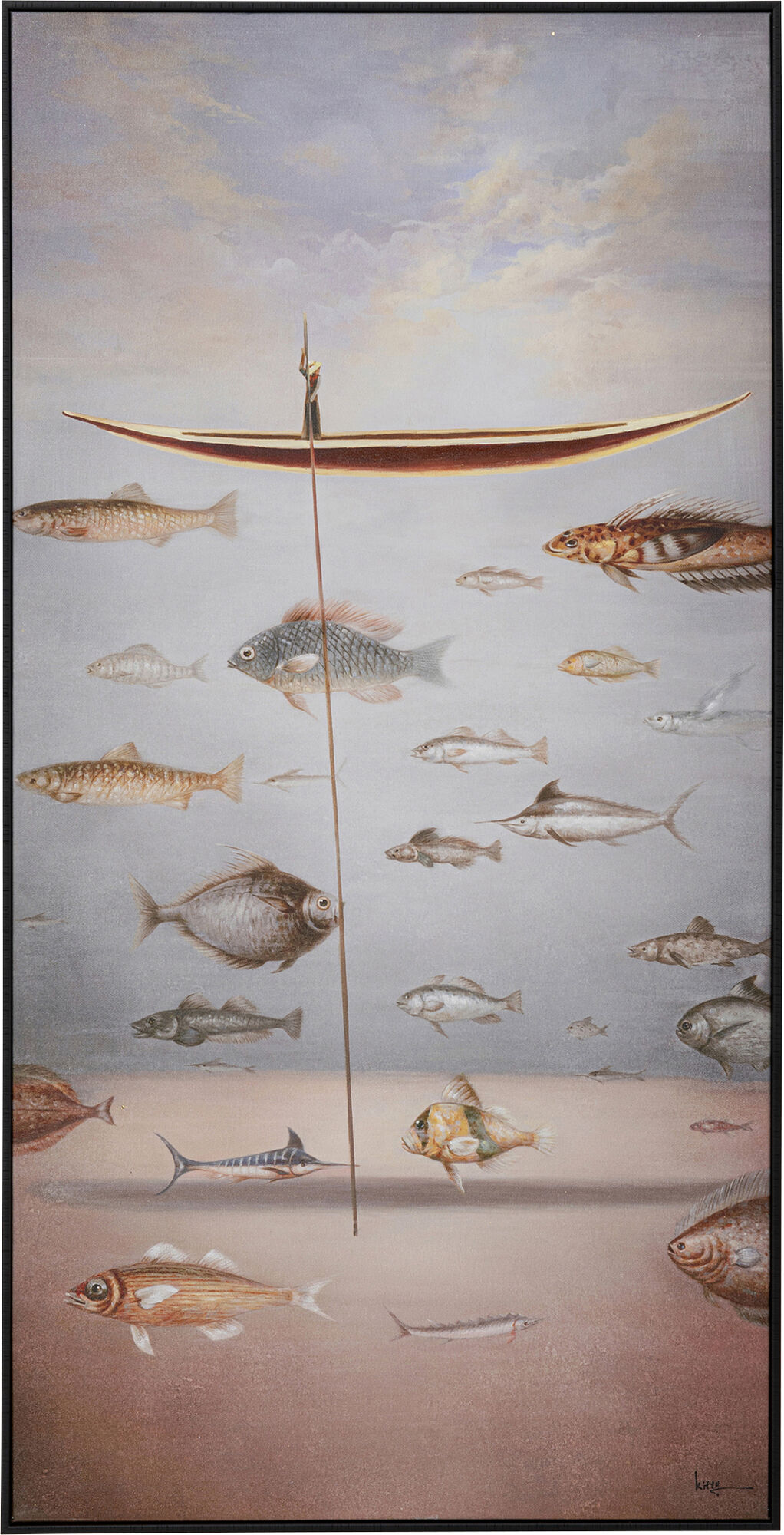 Gerahmtes Bild Cloud Fisherman Boat 60x120cm – Grafik-1.