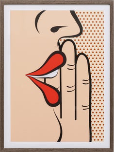 Gerahmtes Bild Comic Whisper 31x41cm - Einzelstück – Grafik-1.