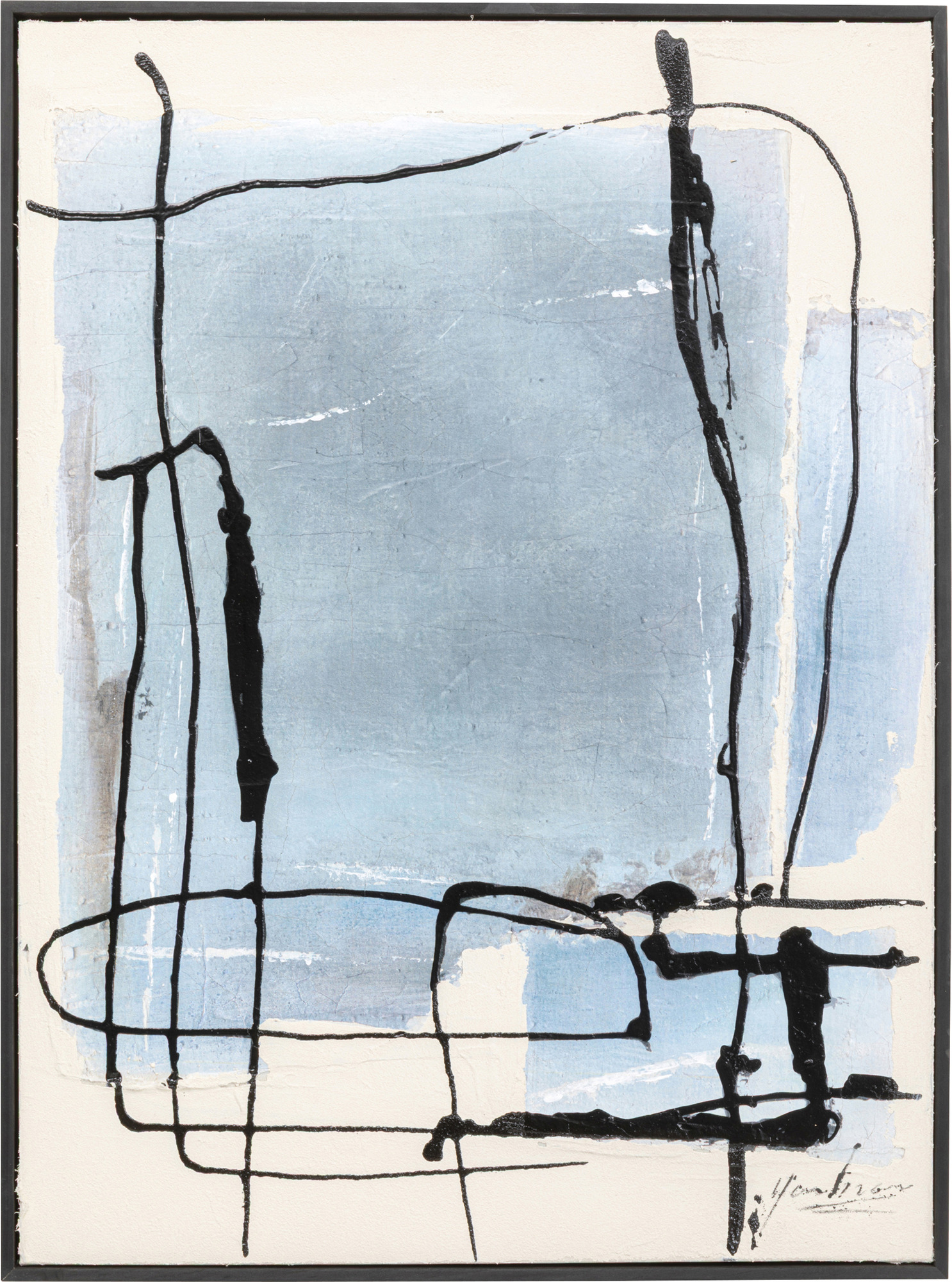 Gerahmtes Bild Dust Blau 55x75cm – Grafik-1.
