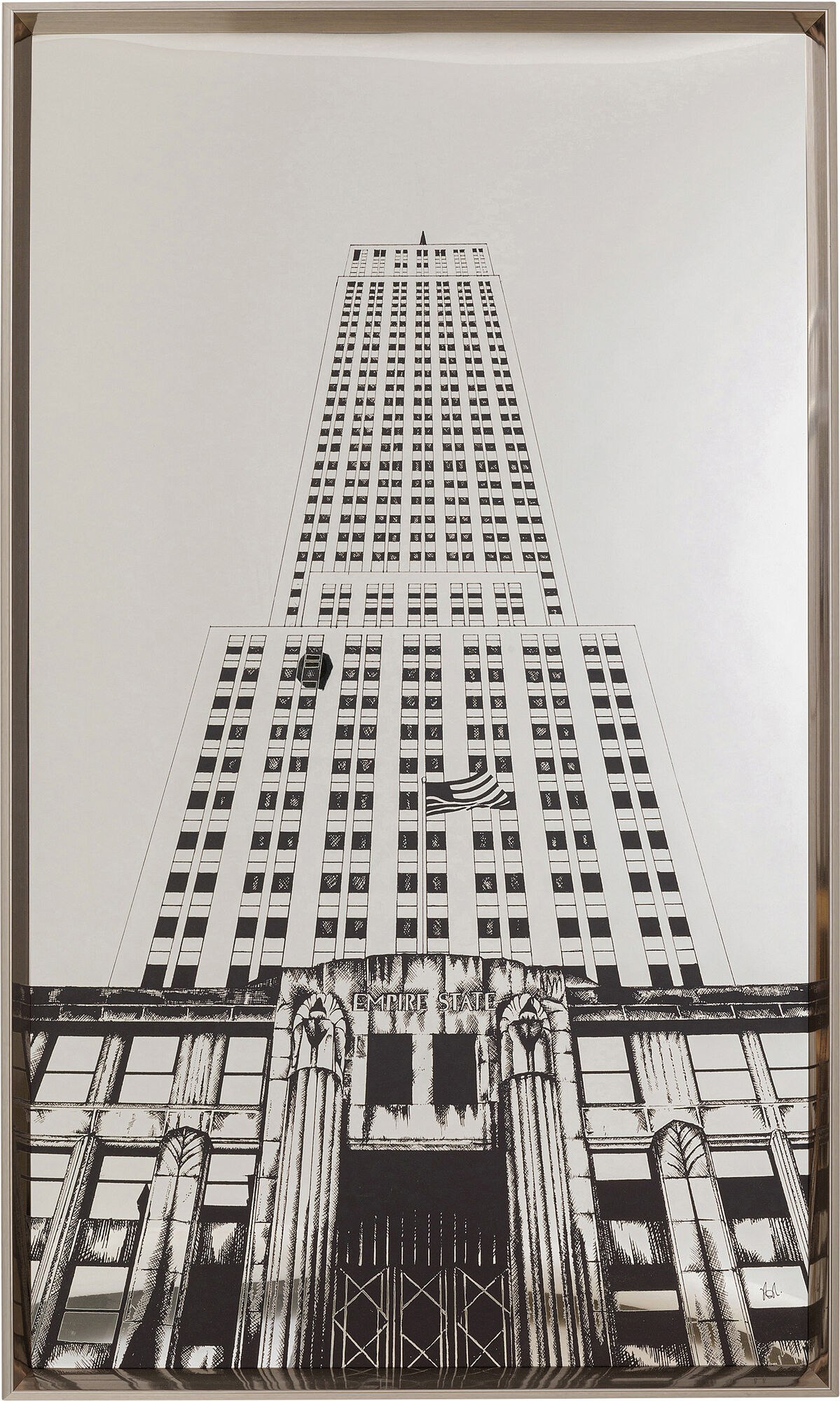 Gerahmtes Bild Empire State Mirror 77x130cm  – Grafik-1.