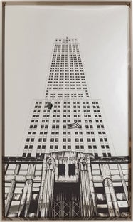 Gerahmtes Bild Empire State Mirror 77x130cm - Einzelstück – Grafik-1.
