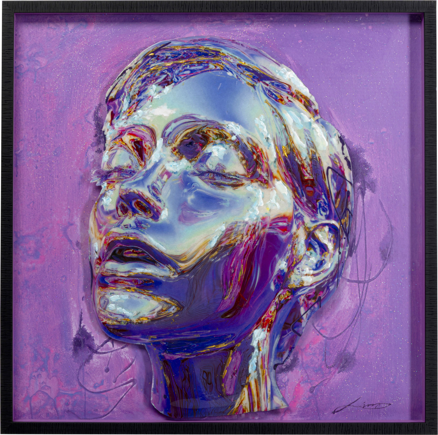 Gerahmtes Bild Face 90x90cm