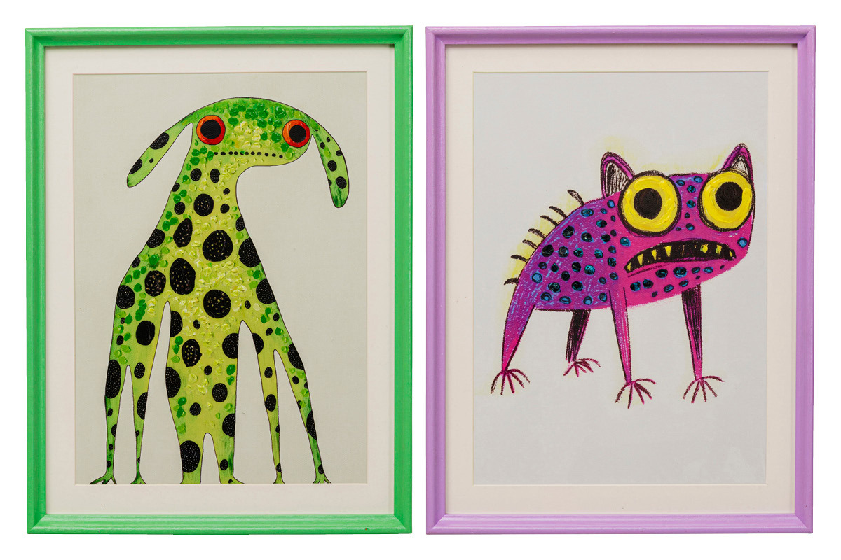 Gerahmtes Bild Fantasy Pet 32x42cm (2/Set)
