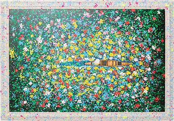 Gerahmtes Bild Floating Flower Market 150x100cm – Grafik-1.