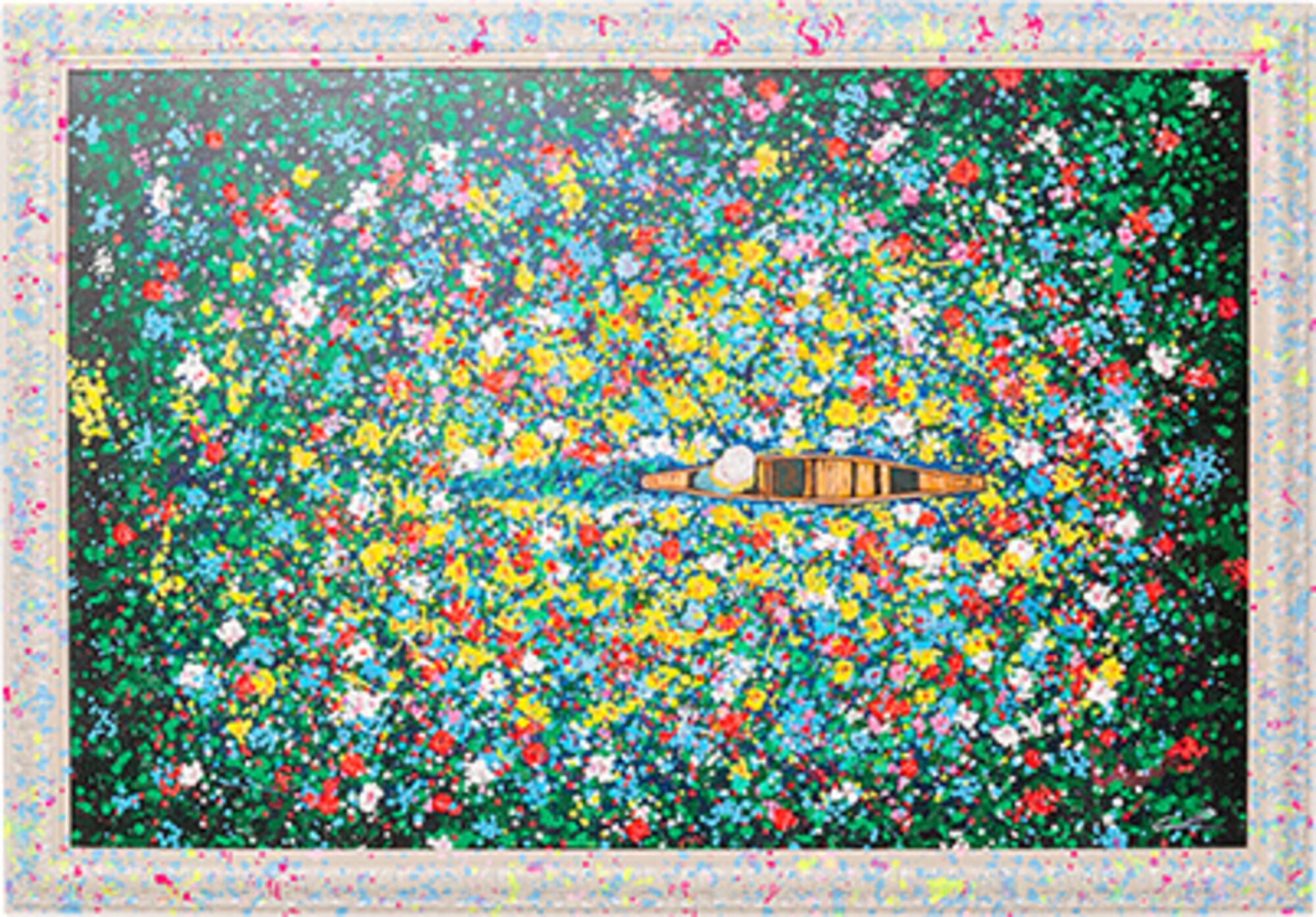 Gerahmtes Bild Floating Flower Market 150x100cm – Grafik-1.