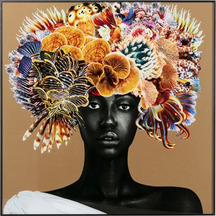 Gerahmtes Bild Flower Hair 120x120cm – Grafik-1.