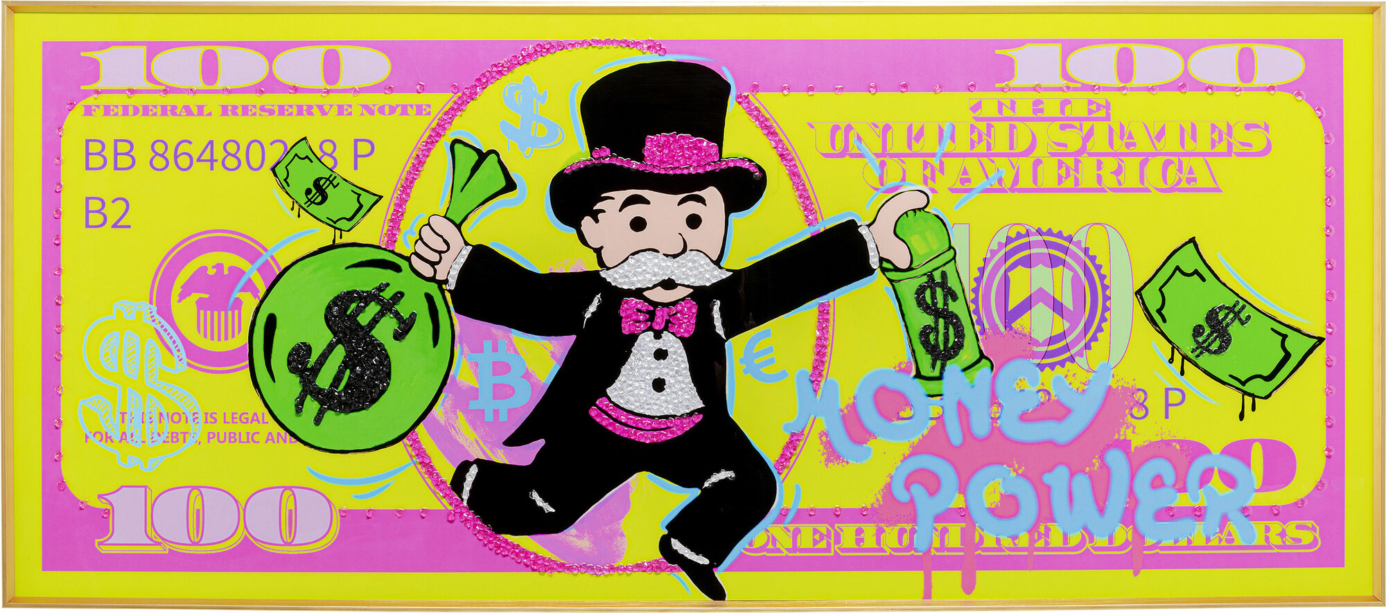 Gerahmtes Bild Graffiti Money 70x160cm – Grafik-1.