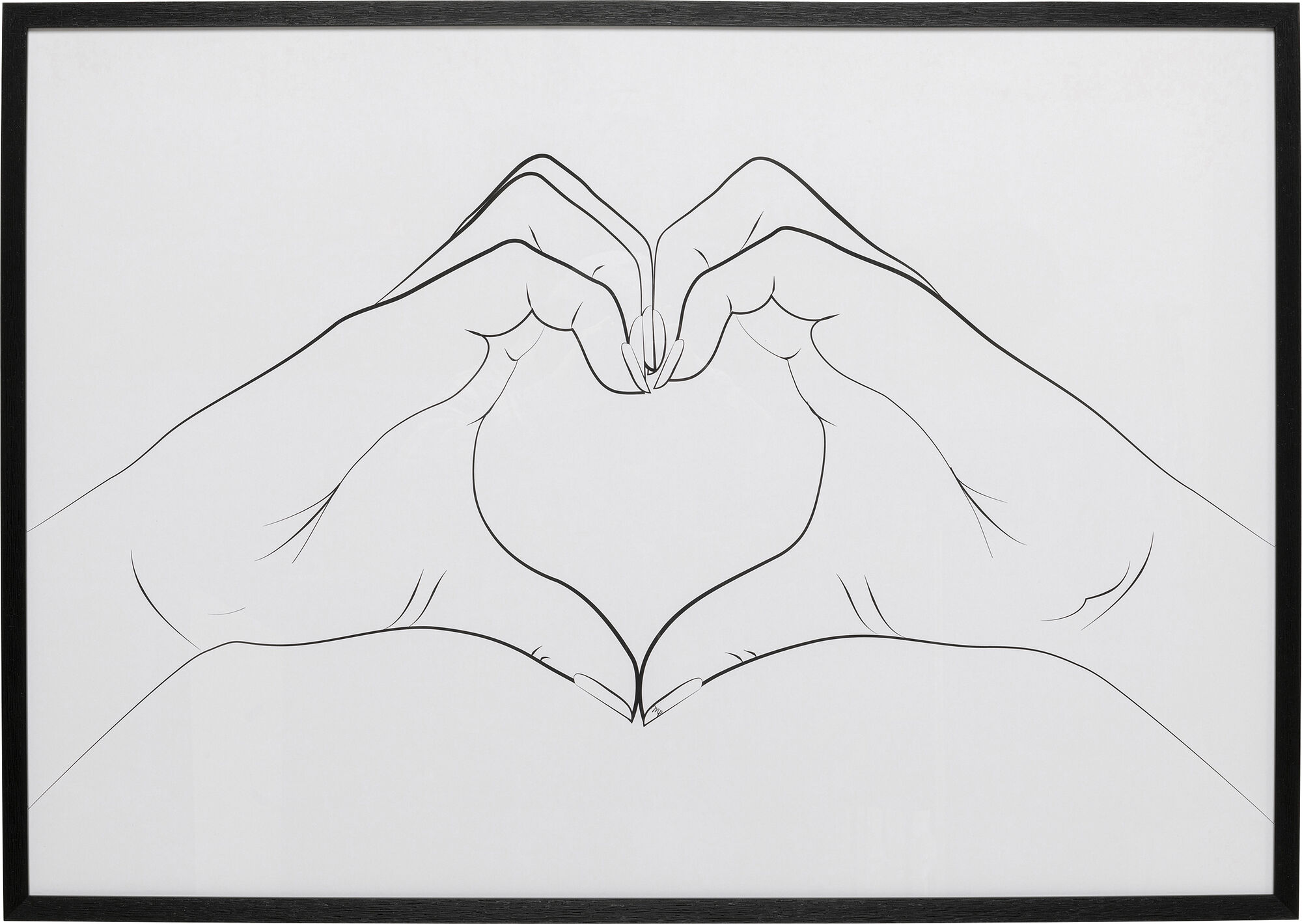 Gerahmtes Bild Heart Hands 103x73cm – Grafik-1.