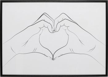 Gerahmtes Bild Heart Hands 103x73cm – Grafik-1.