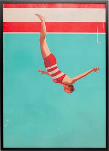 Gerahmtes Bild Jumping Girl Down 103x73cm – Grafik-1.