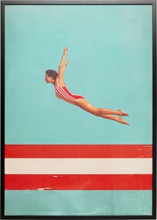 Gerahmtes Bild Jumping Girl Up 103x73cm - Einzelstück – Grafik-1.