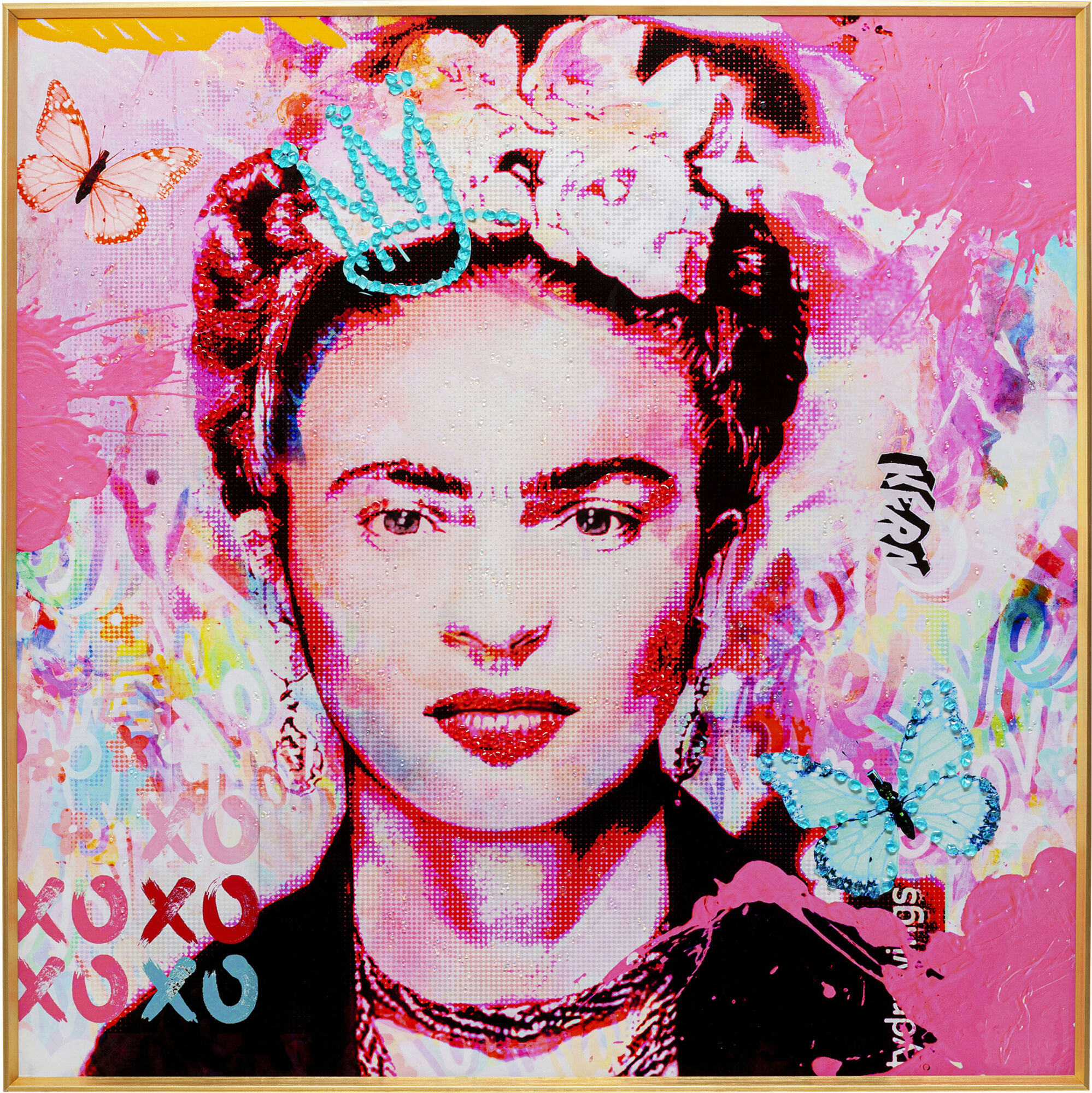 Gerahmtes Bild La Viva Mexico 100x100cm – Grafik-1.
