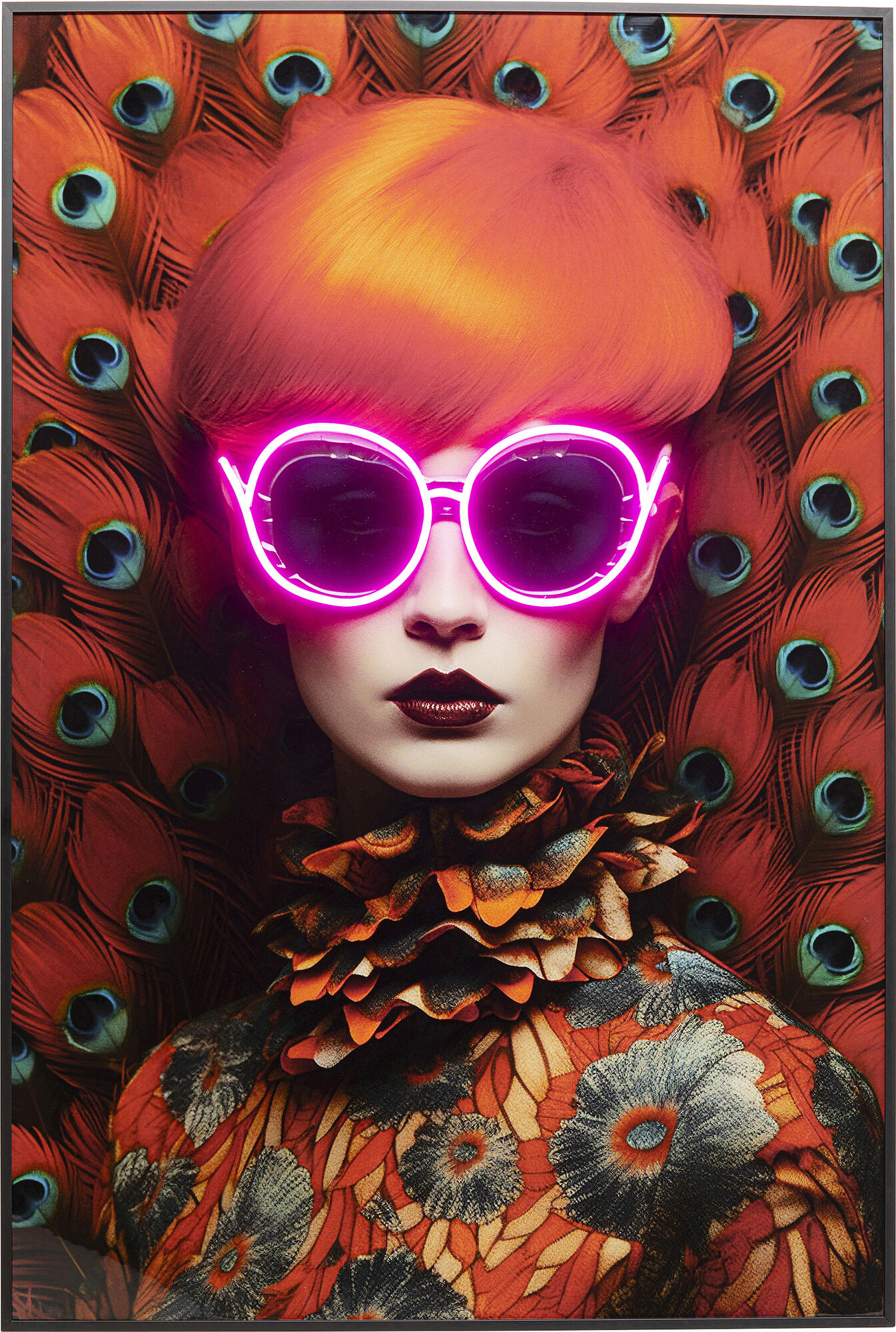 Gerahmtes Bild LED Fancy Red Lady 75x55cm – Grafik-1.