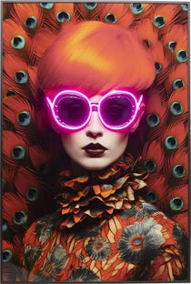 Gerahmtes Bild LED Fancy Red Lady 75x55cm – Grafik-1.