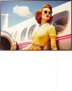 Gerahmtes Bild LED Jetset Lean Lady 120x80cm – Grafik-1.
