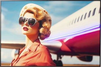 Gerahmtes Bild LED Jetset Pose Lady 120x80cm – Grafik-1.