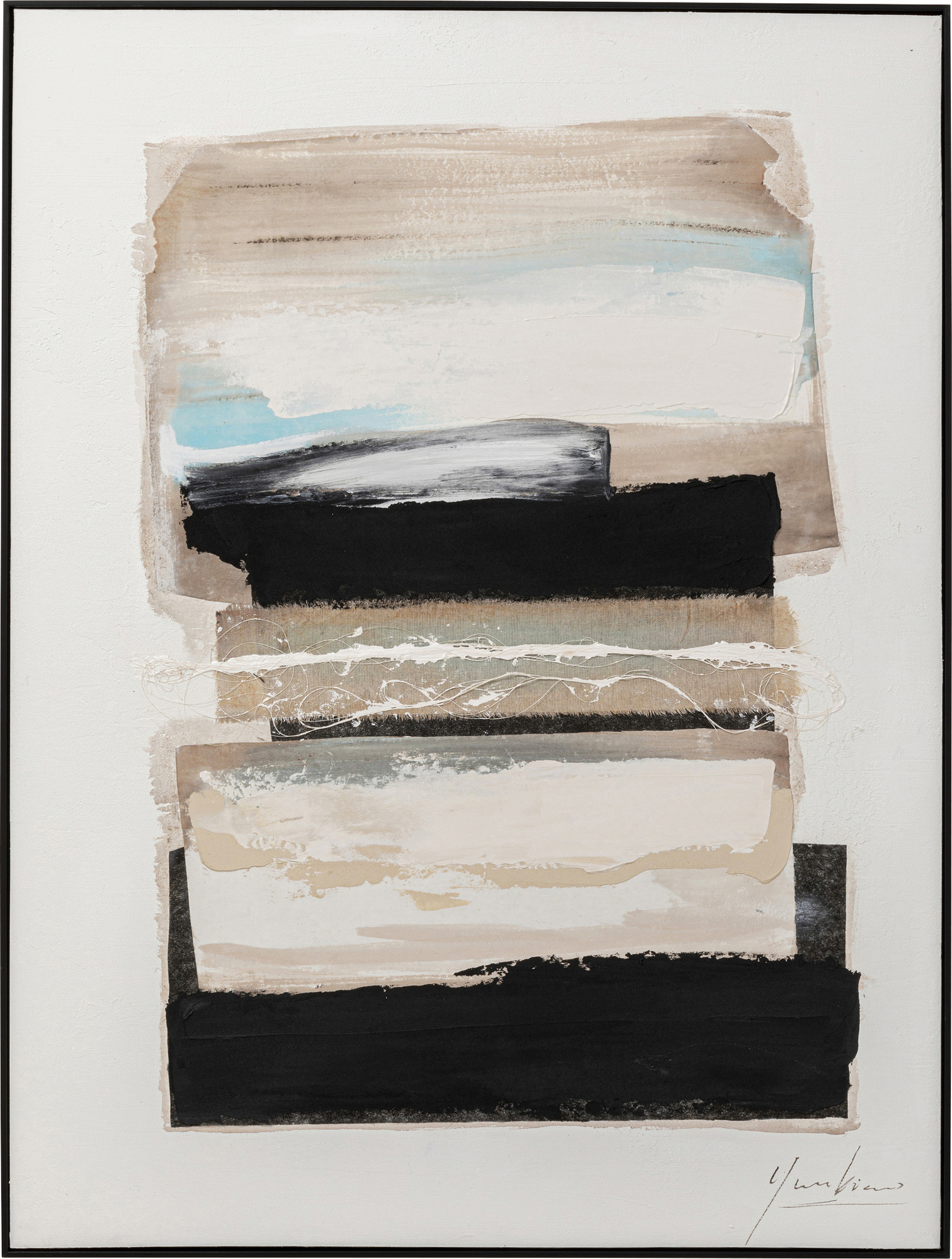Gerahmtes Bild Lontano Beige 90x120cm