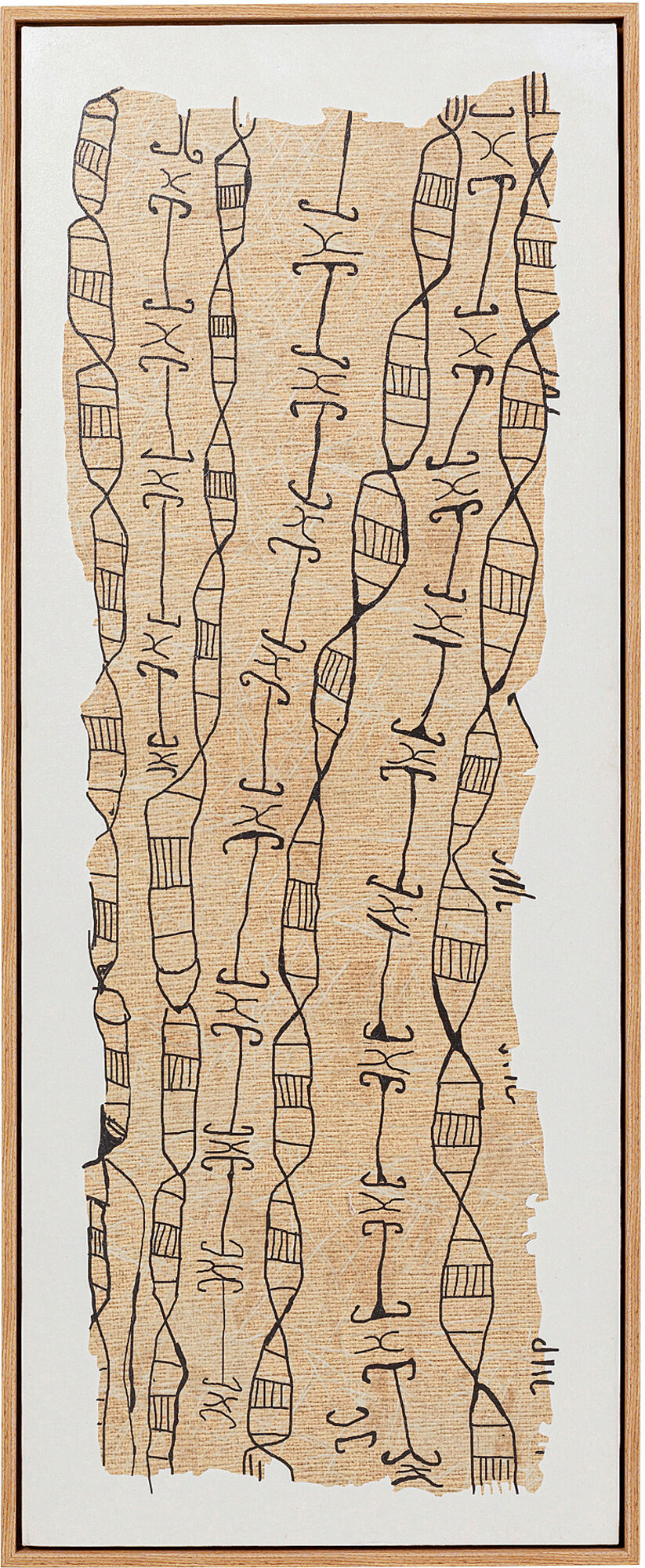 Gerahmtes Bild Native Spirals 50x150cm – Grafik-1.