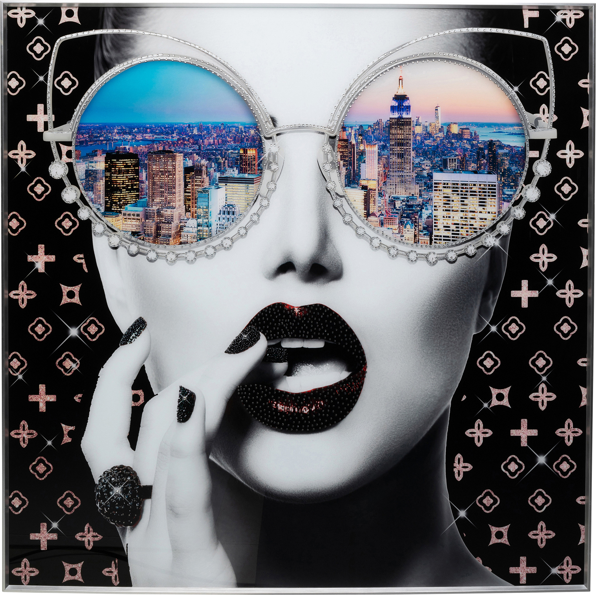 Produkt: Gerahmtes Bild NY View 120x120cm.