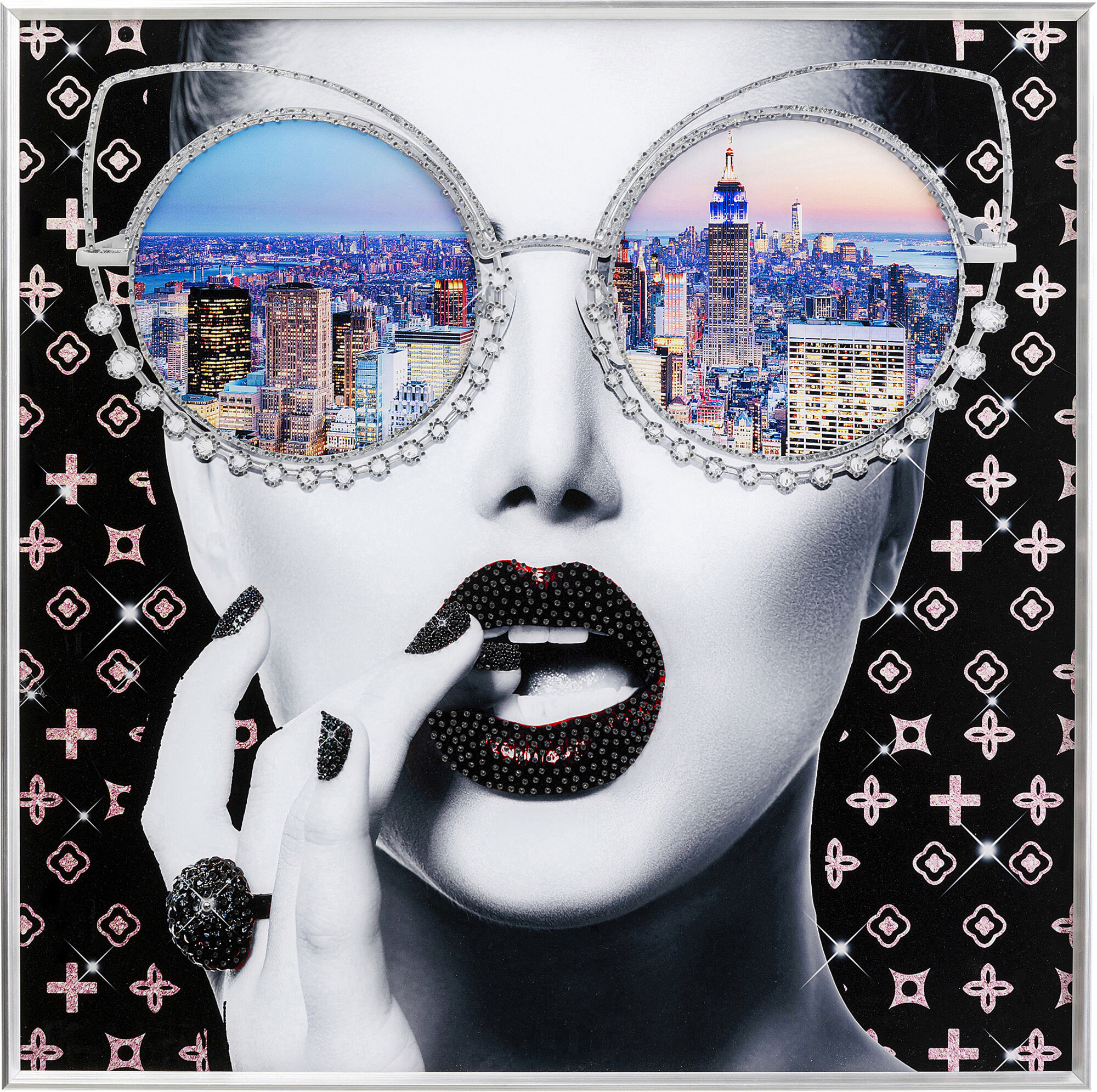 Gerahmtes Bild NY View 80x80cm – Grafik-1.