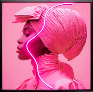 Gerahmtes Bild Pink Woman LED 80x80cm – Grafik-1.