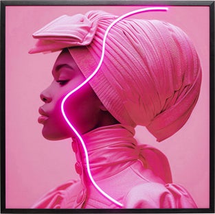 Gerahmtes Bild Pink Woman LED 80x80cm – Grafik-1.