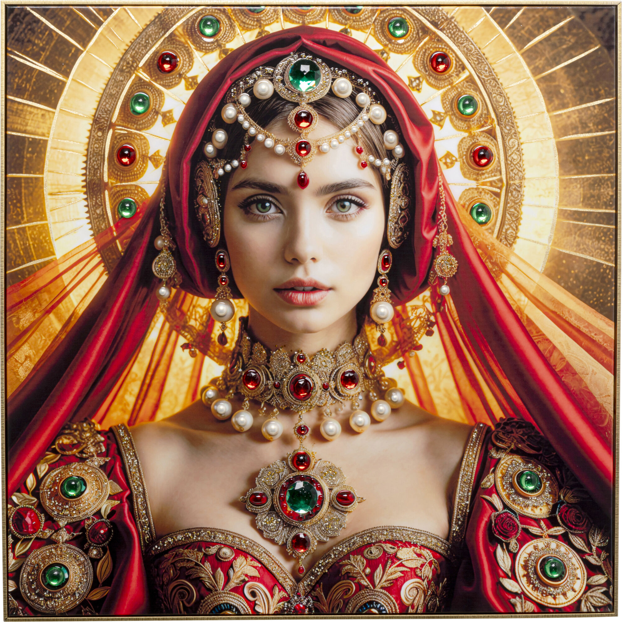 Gerahmtes Bild Saint Halo Lady 100x100cm – Grafik-1.