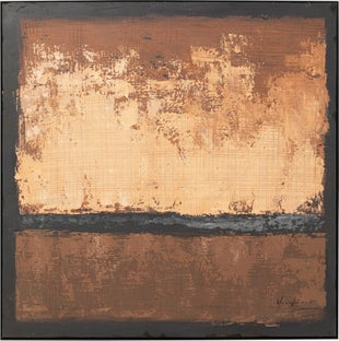 Gerahmtes Bild Silence Braun 120x120cm – Grafik-1.