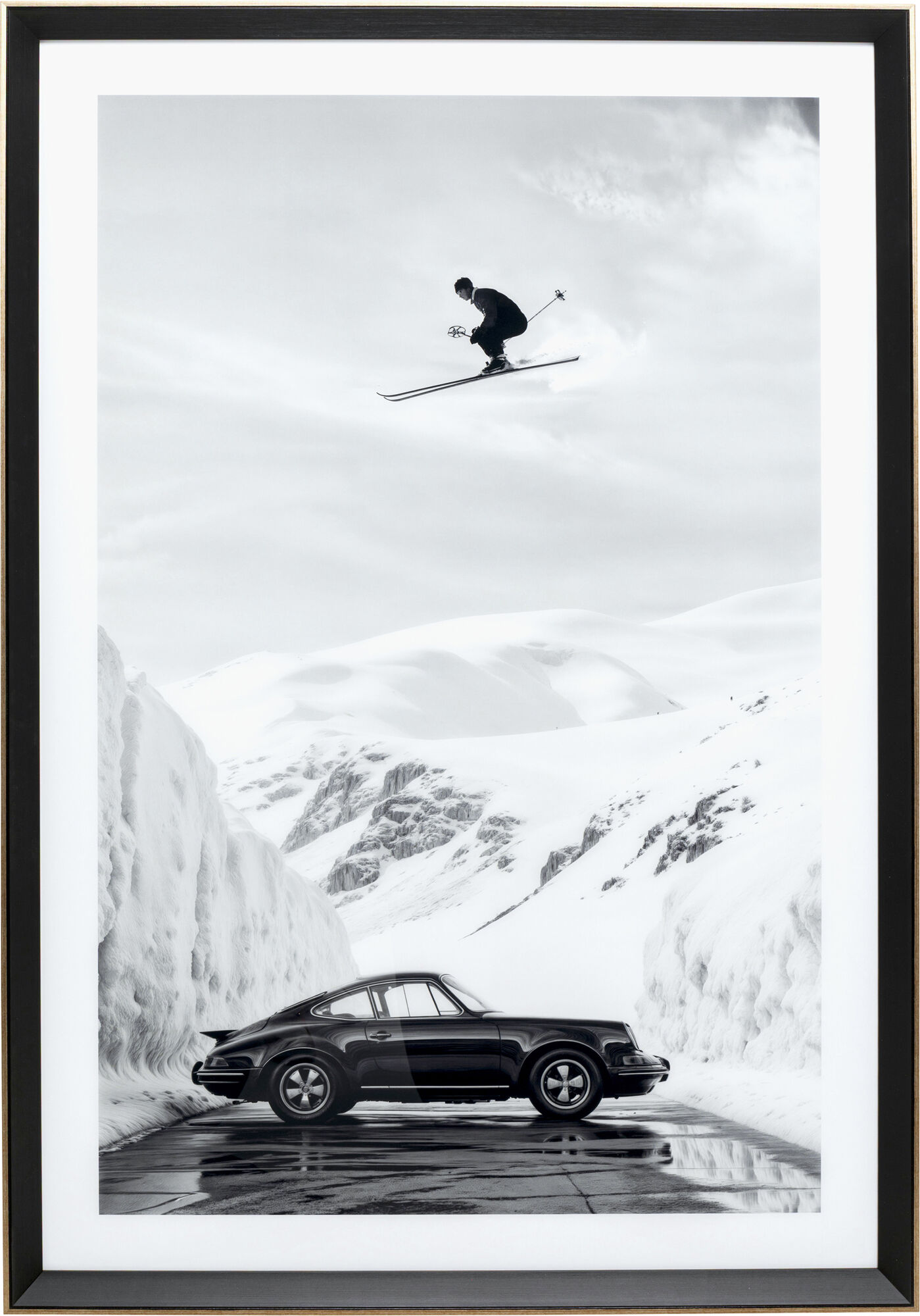 Gerahmtes Bild Ski Stunt 86x126cm – Grafik-1.