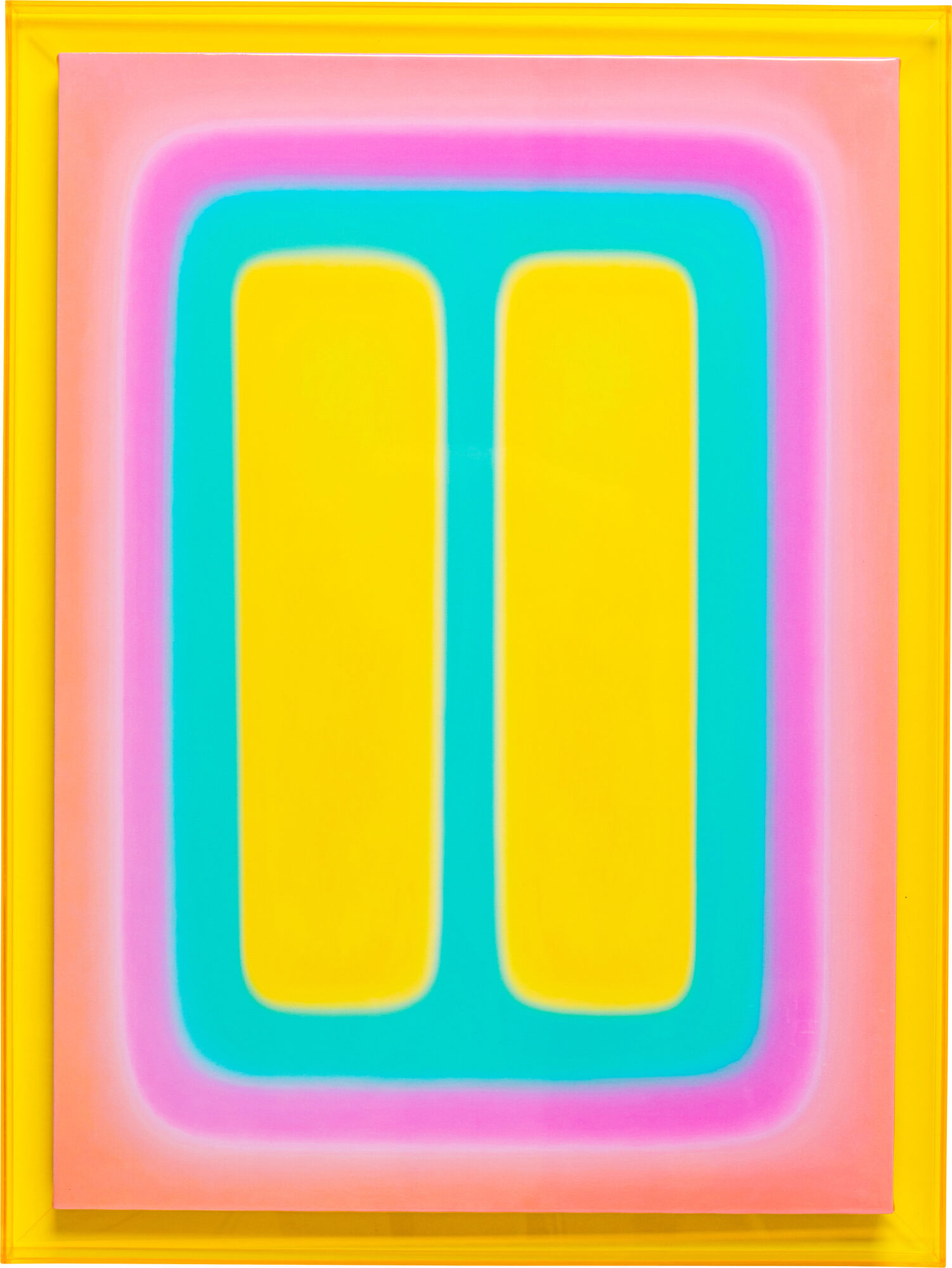 Gerahmtes Bild Square Shapes Gelb 60x80cm
