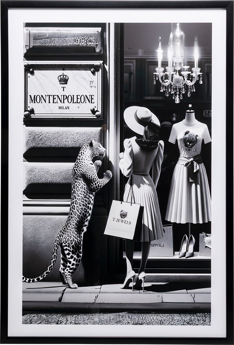 Gerahmtes Bild Window Shopping 80x120cm