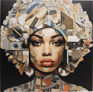 Glasbild 3D Art Geo Woman 80x80cm – Grafik-1.