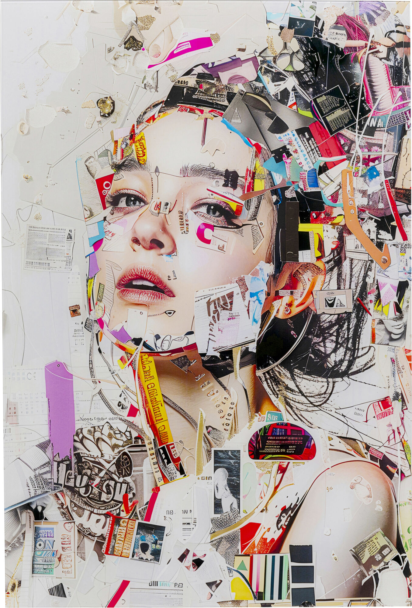Glasbild Artsy Portrait Side 80x120cm - Einzelstück – Grafik-1.