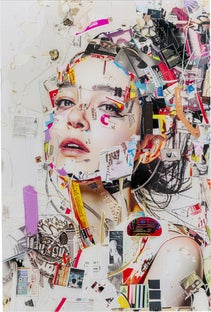 Glasbild Artsy Portrait Side 80x120cm - Einzelstück – Grafik-1.