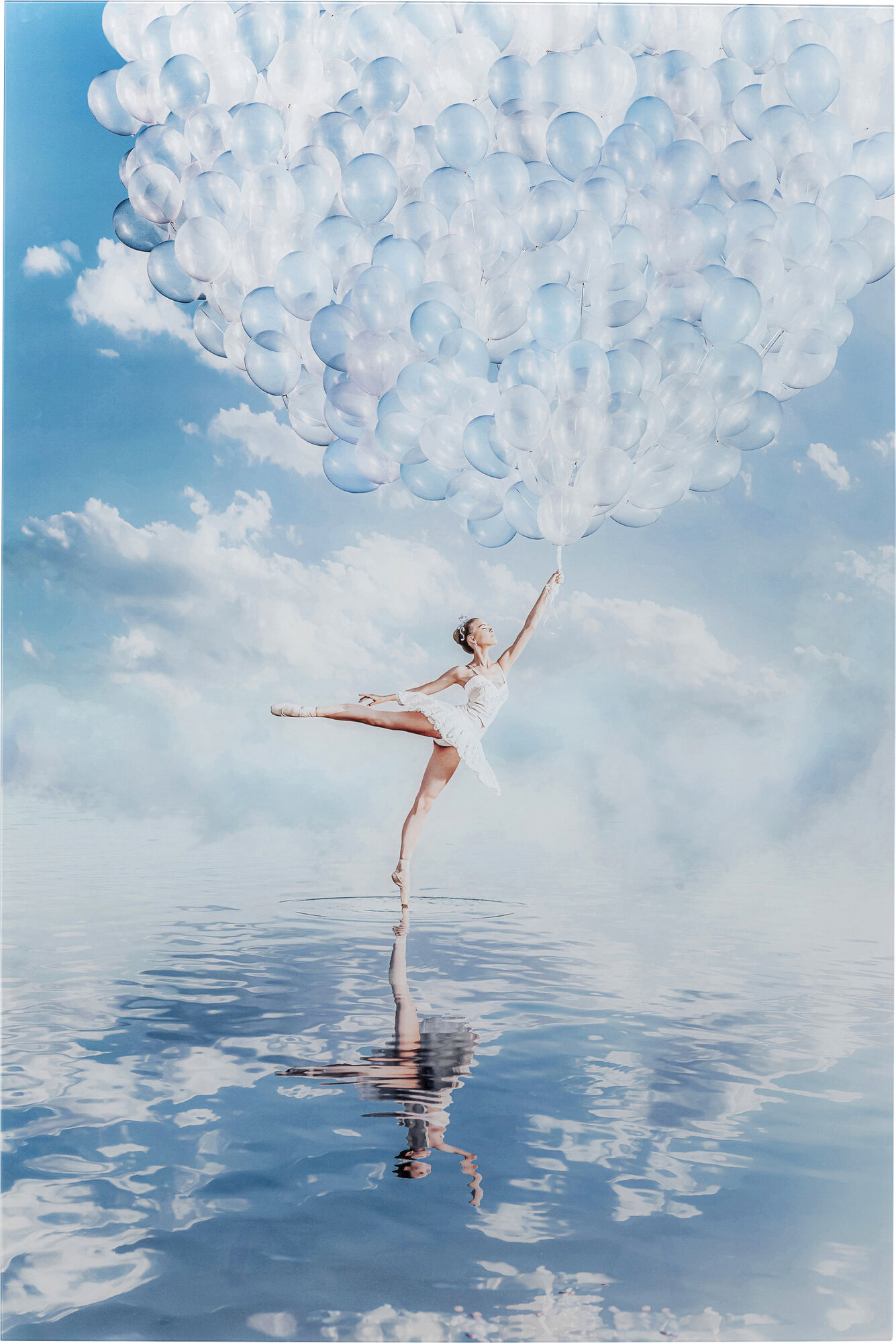 Glasbild Balloon Girl 100x150cm - Einzelstück – Grafik-1.