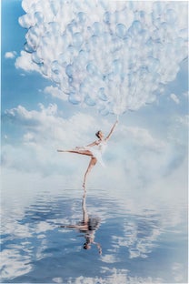 Glasbild Balloon Girl 100x150cm - Einzelstück – Grafik-1.